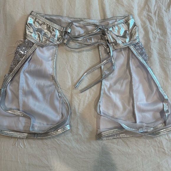 Silver Sparkly Sequin Rave Chaps - Picture 3 of 3